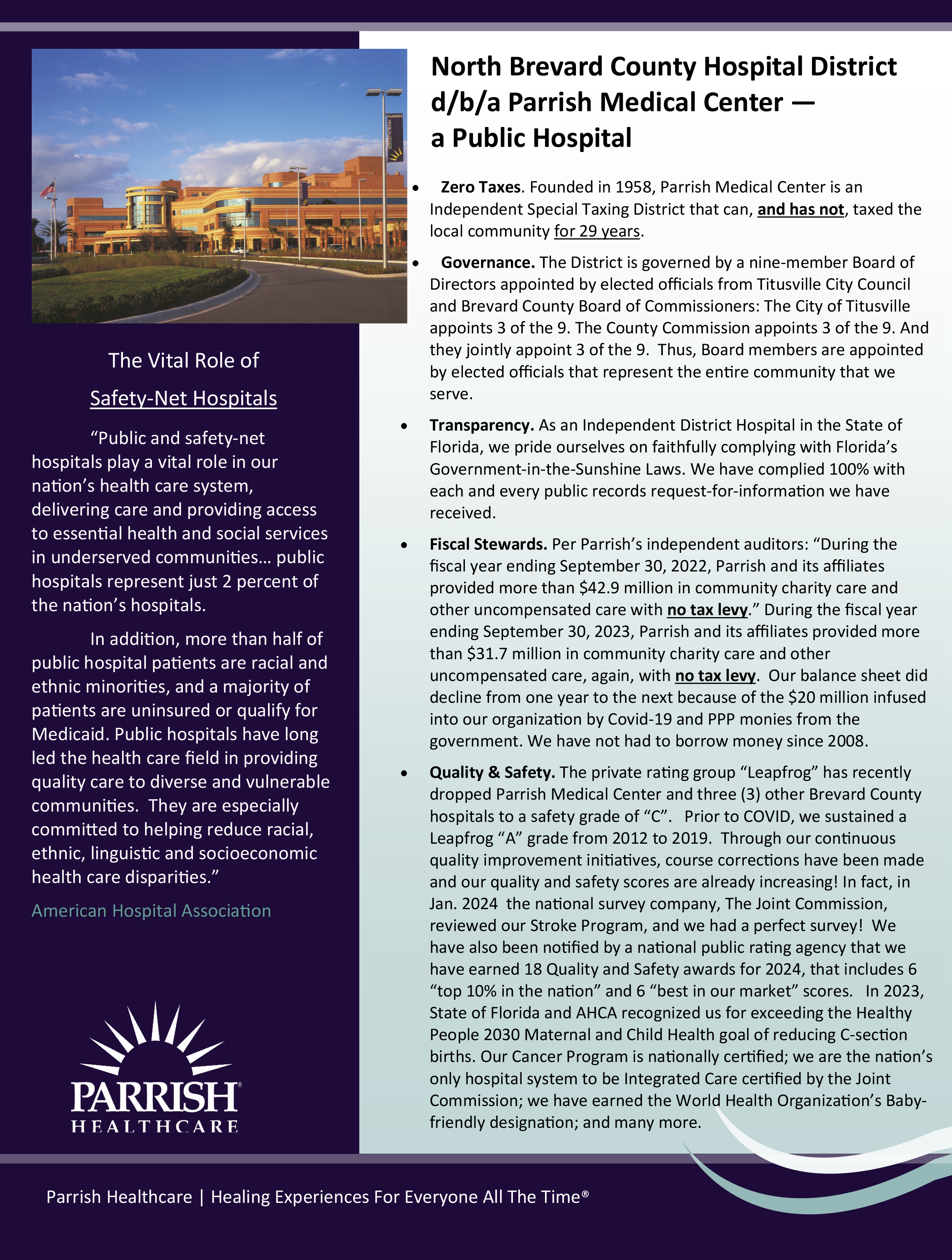 Image of Parrish Healthcare Flyer Page 1